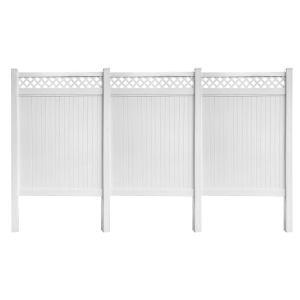 Uyardus 8'H x 6'W x 3 set  Panel Top See Through 8x6 PVC Outdoor Privacy Screen Fence Panels