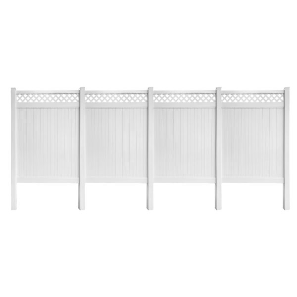 Uyardus 8'H x 6'W x 4 set  Panel Top See Through 8x6 PVC Outdoor Privacy Screen Fence Panels