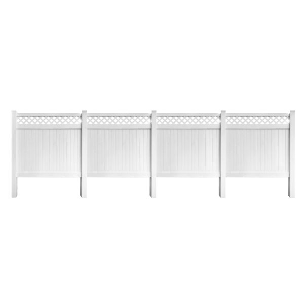 Uyardus 6'H x 6'W x 4 set Panel Top See Through PVC Outdoor Privacy Screen Fence Panels