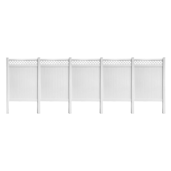 Uyardus 8'H x 6'W x 5 set  Panel Top See Through 8x6 PVC Outdoor Privacy Screen Fence Panels