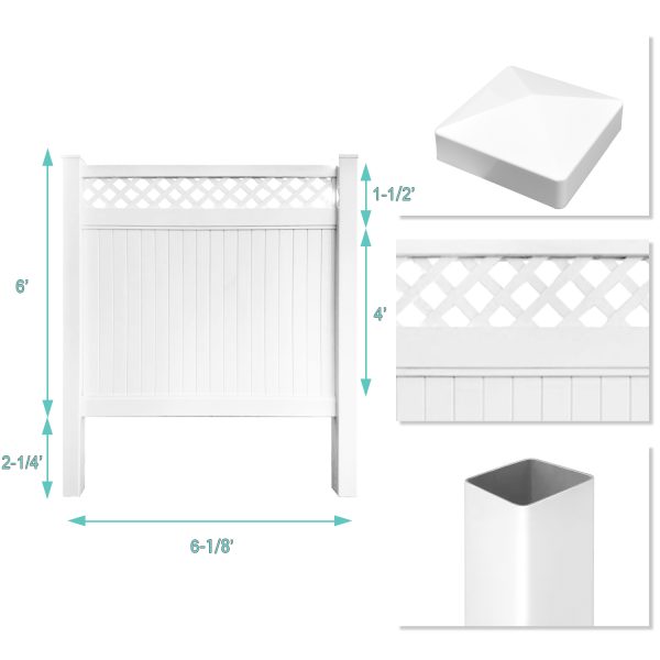 Uyardus 6'H x 6'W x 2 set Panel Top See Through PVC Outdoor Privacy Screen Fence Panels - Image 3