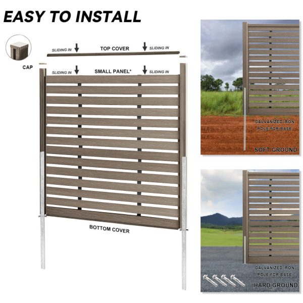 uFence Indian Padauk Wood Plastic Composite WPC Small Panel See Through Privacy Fence Panels for Outside,6ft(W) x 6ft(H) Outdoor Privacy Panels - Image 10