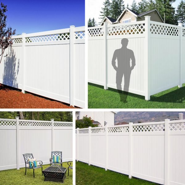 uYard 8'x6' Top See Through PVC Outdoor Privacy Screen Fence Panels - Image 15